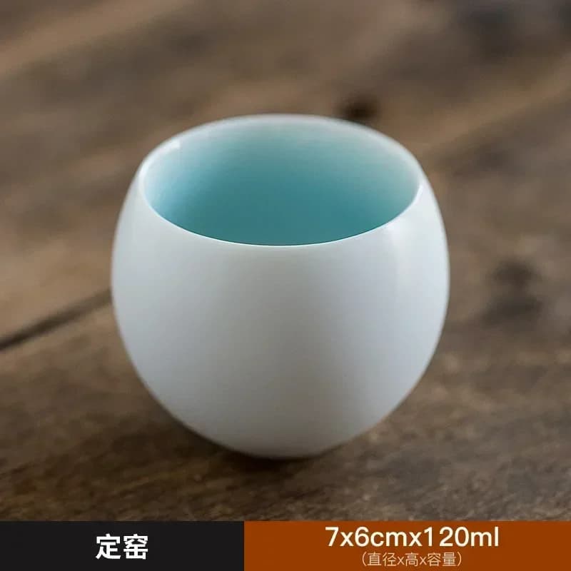 Chinese tea cup Fu Kung tea set Ru single Kiln sample cup Tea owner cup gift box set group 120ml