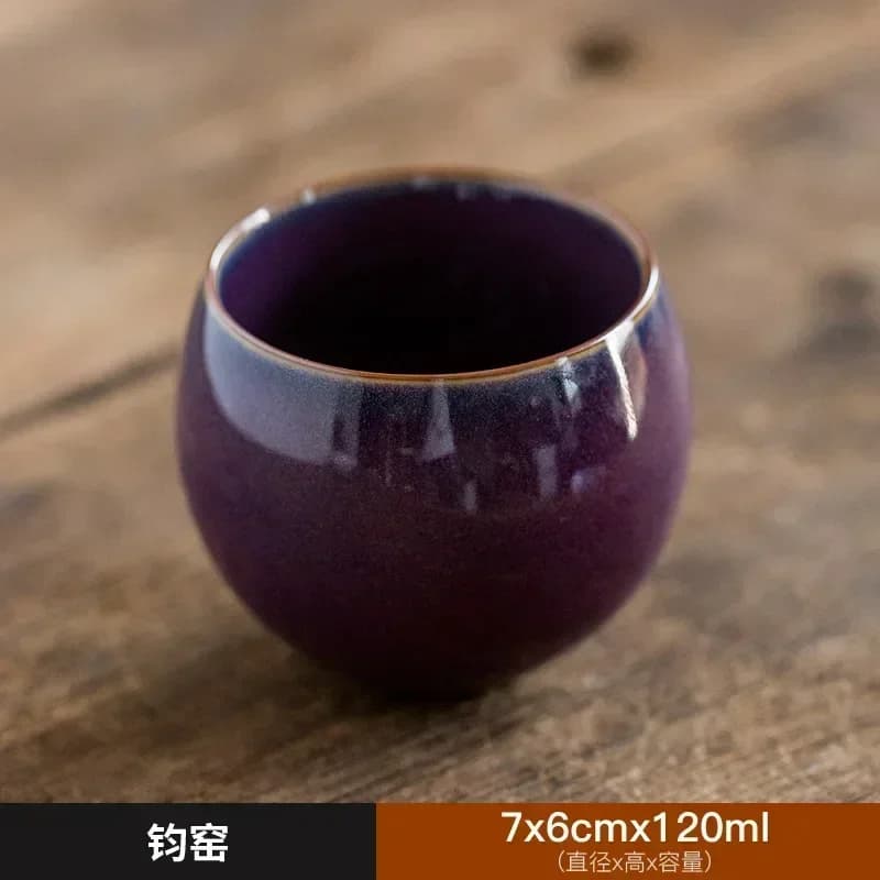 Chinese tea cup Fu Kung tea set Ru single Kiln sample cup Tea owner cup gift box set group 120ml